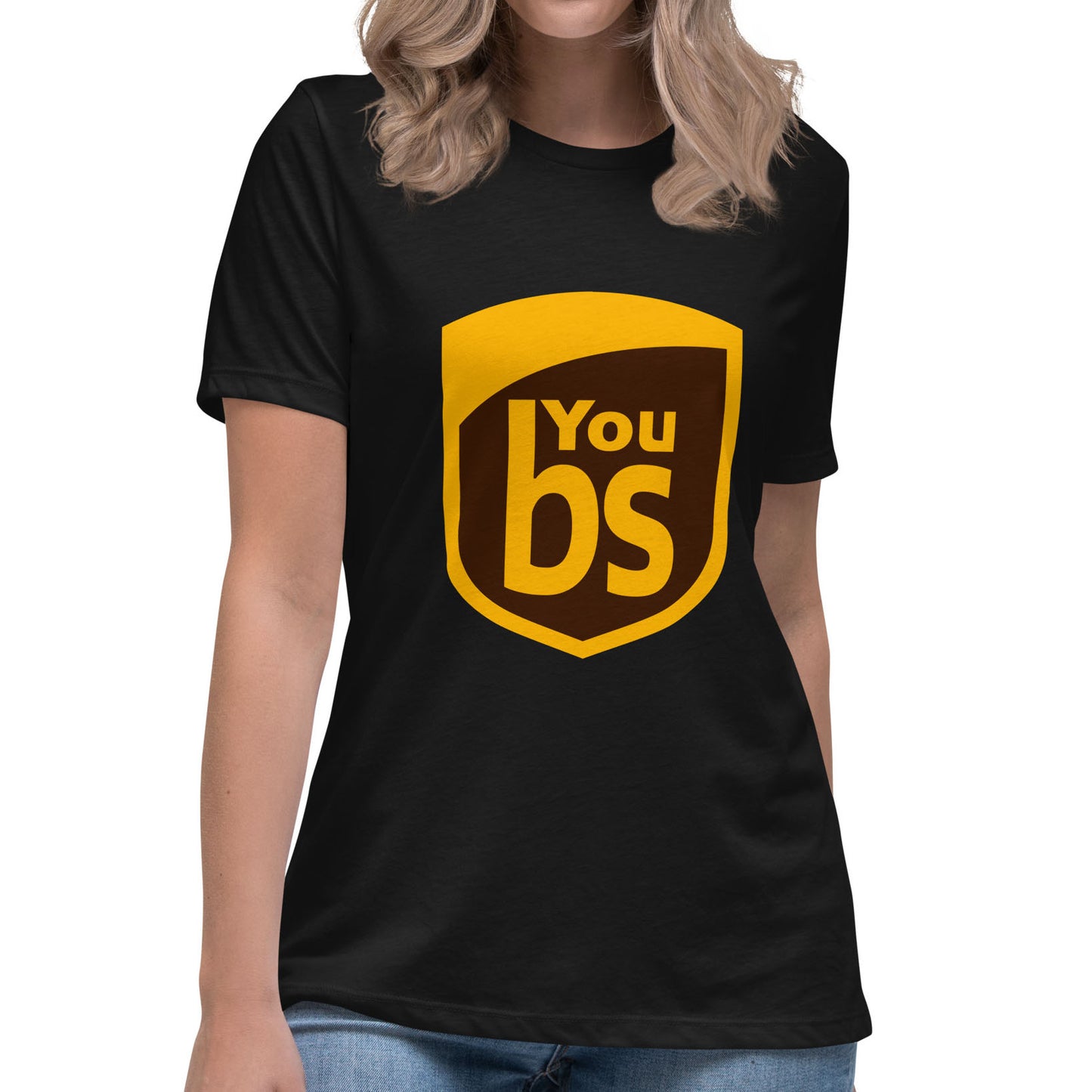 You BS Women's Graphic Tee in Black.