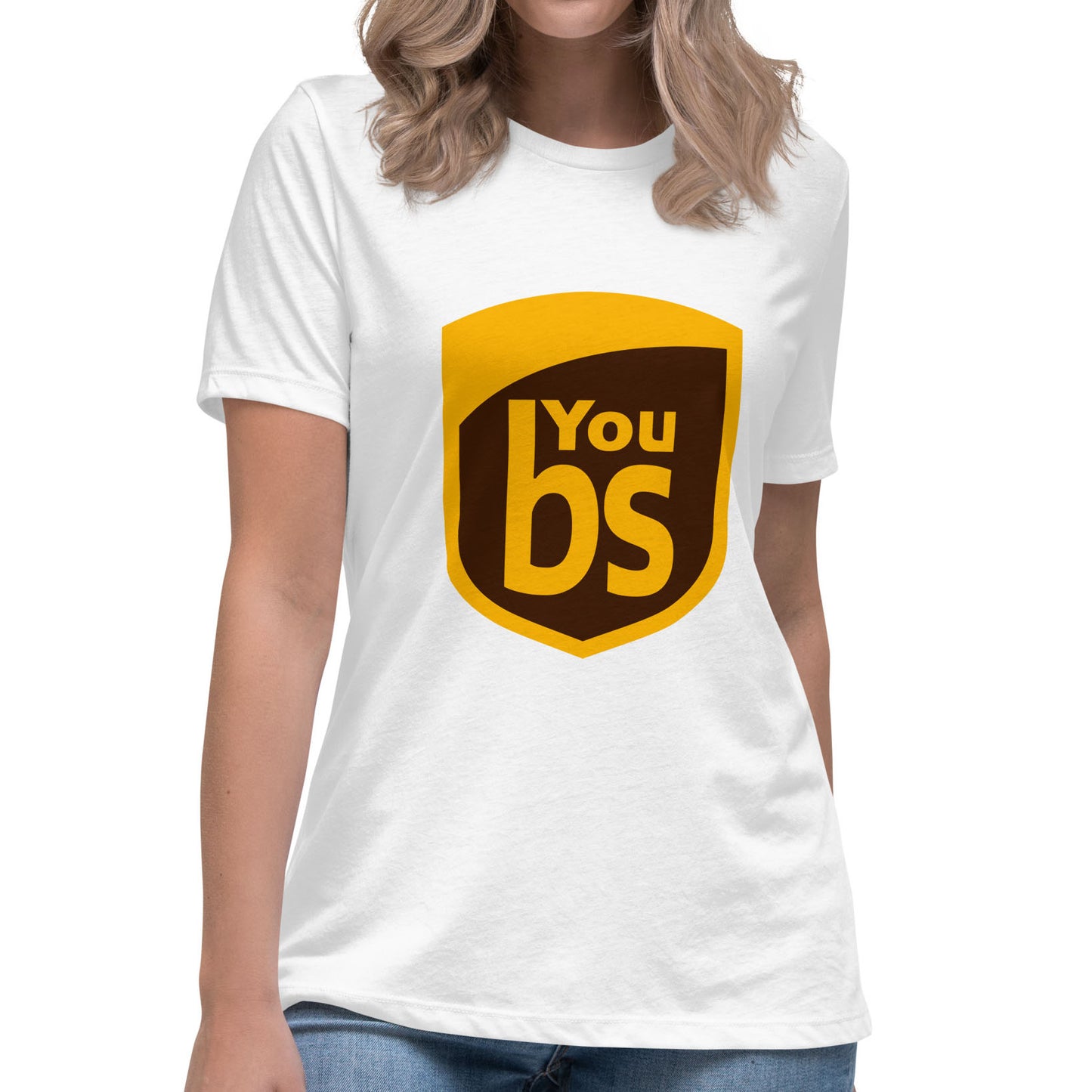You BS Women's Graphic Tee in White.