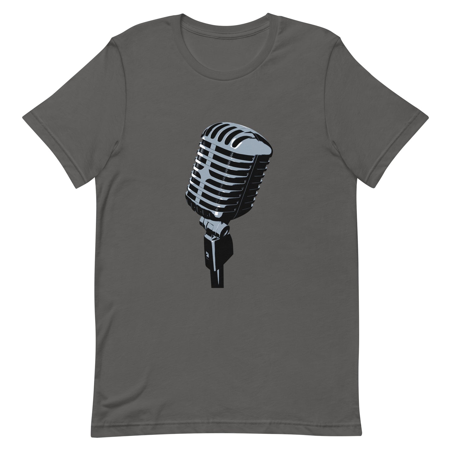 Microphone Graphic Tee in Asphalt.