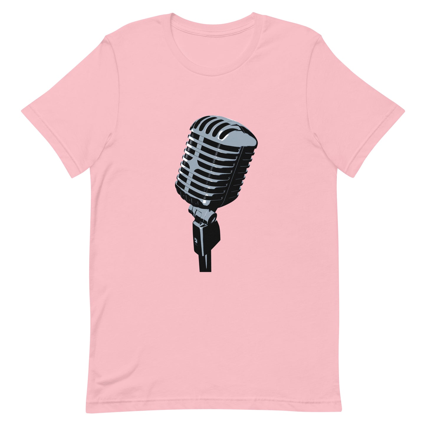 Microphone Graphic Tee in Pink.