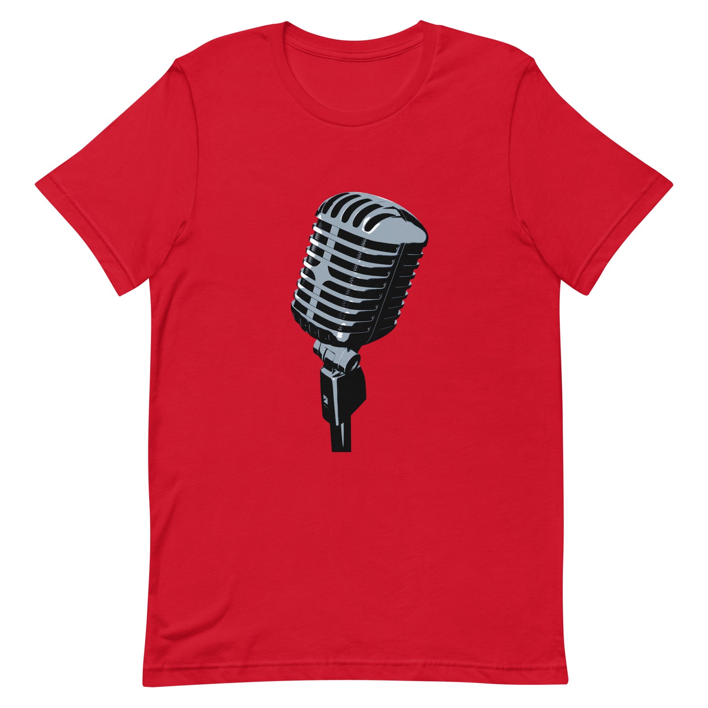 Microphone Graphic Tee in Red.