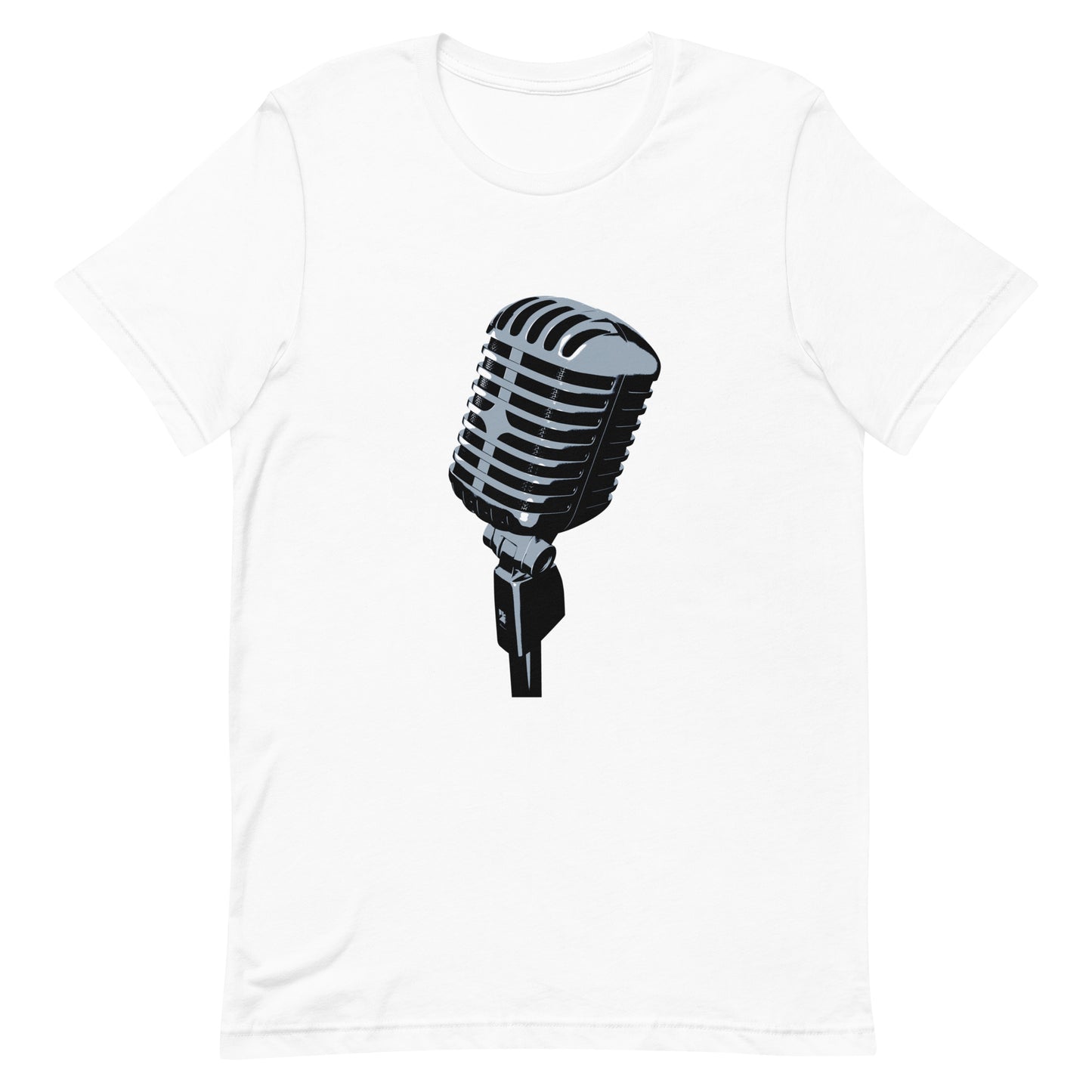 Microphone Graphic Tee in White.