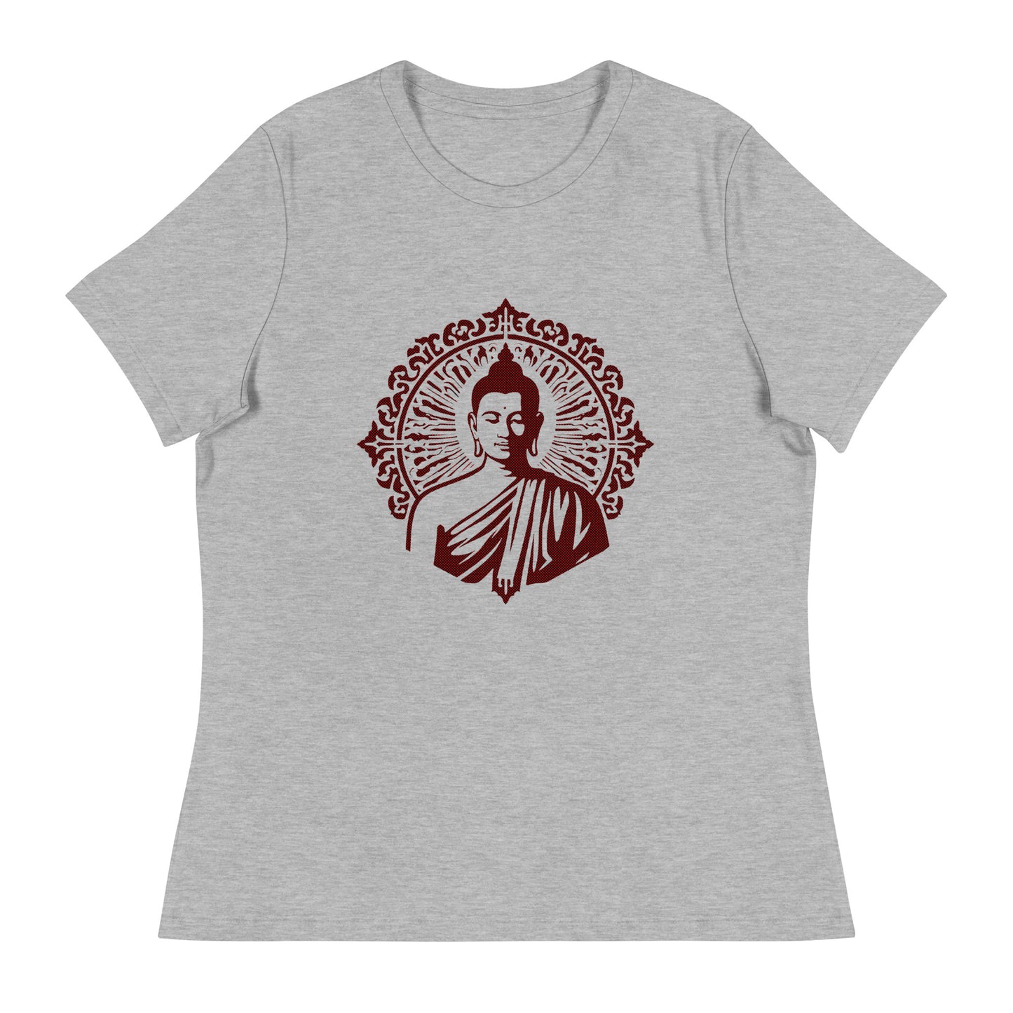Buddha Haltone Women's Graphic Tee in Athletic Heather.