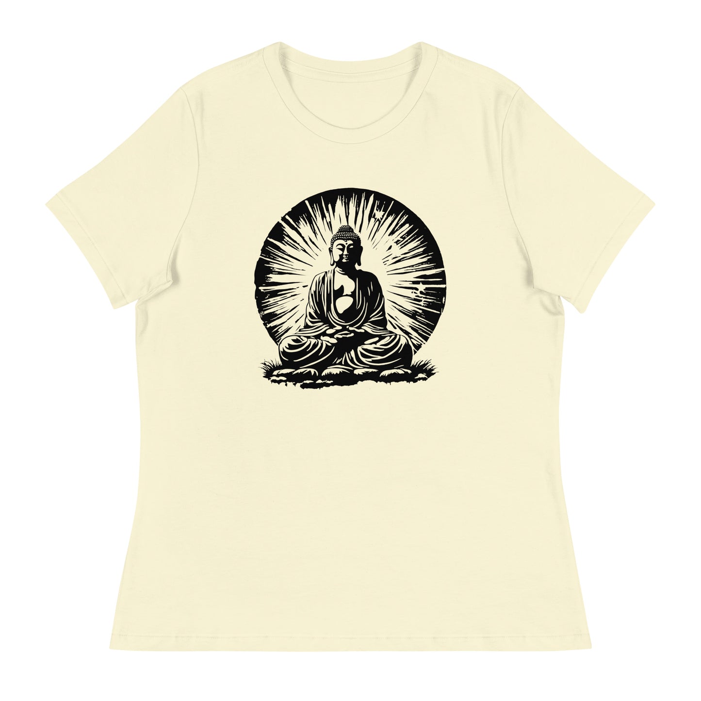 Buddha in the Sun Women's Graphic Tee in Citron.