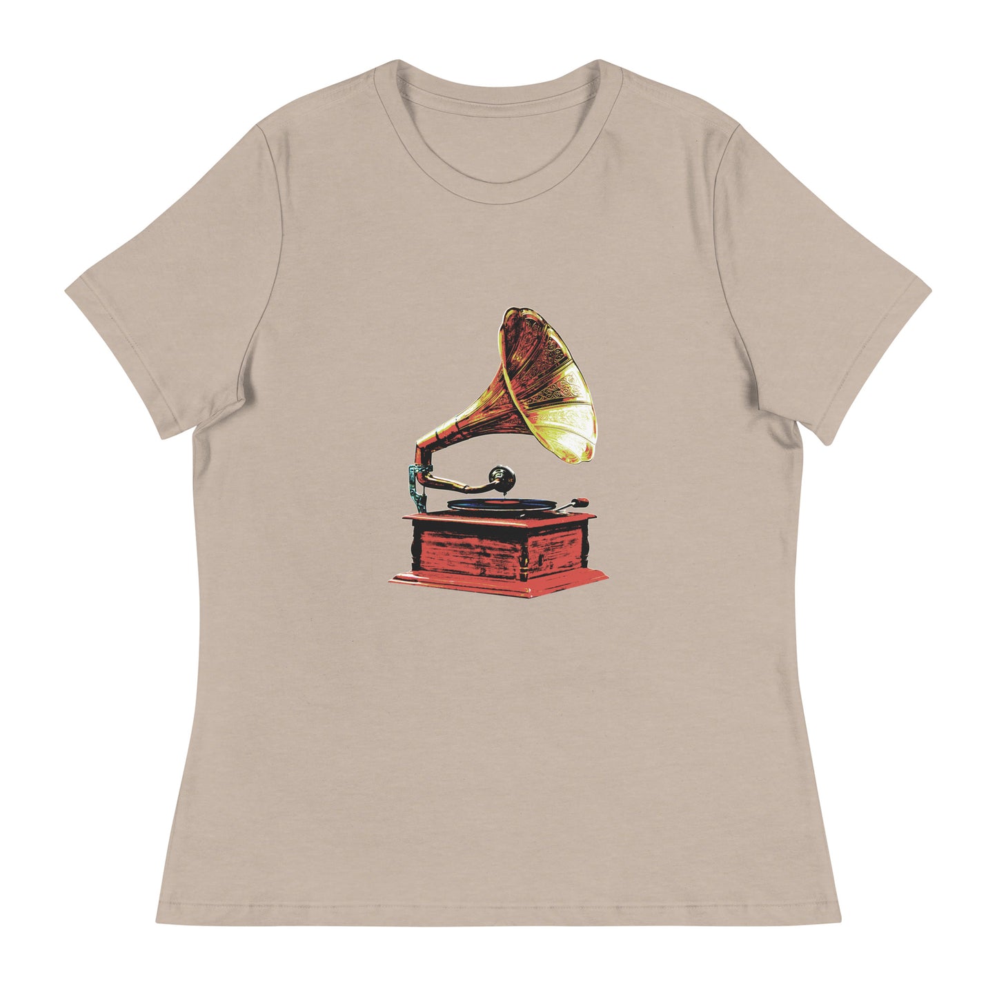 Phonograph Women's Graphic Tee in Heather Stone.
