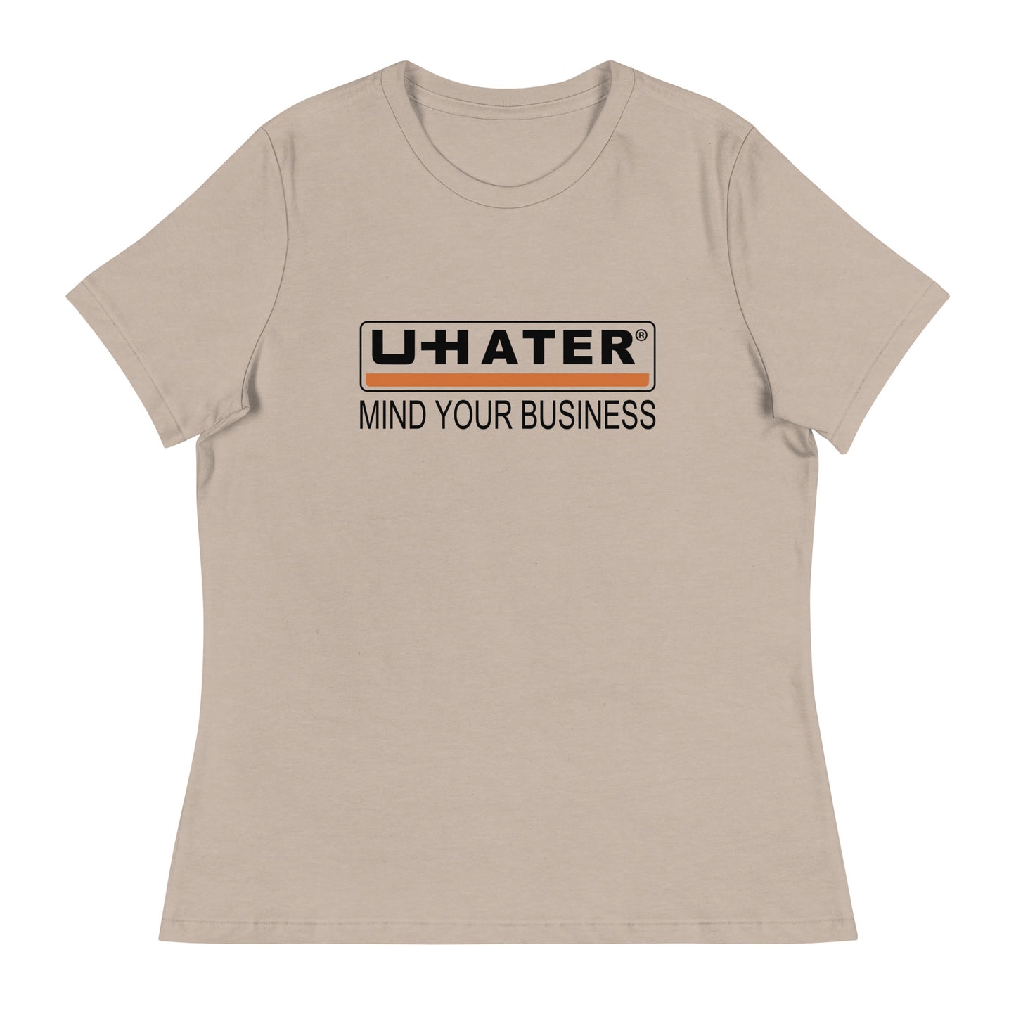 UHATER Women's Graphic Tee in Heather Stone.