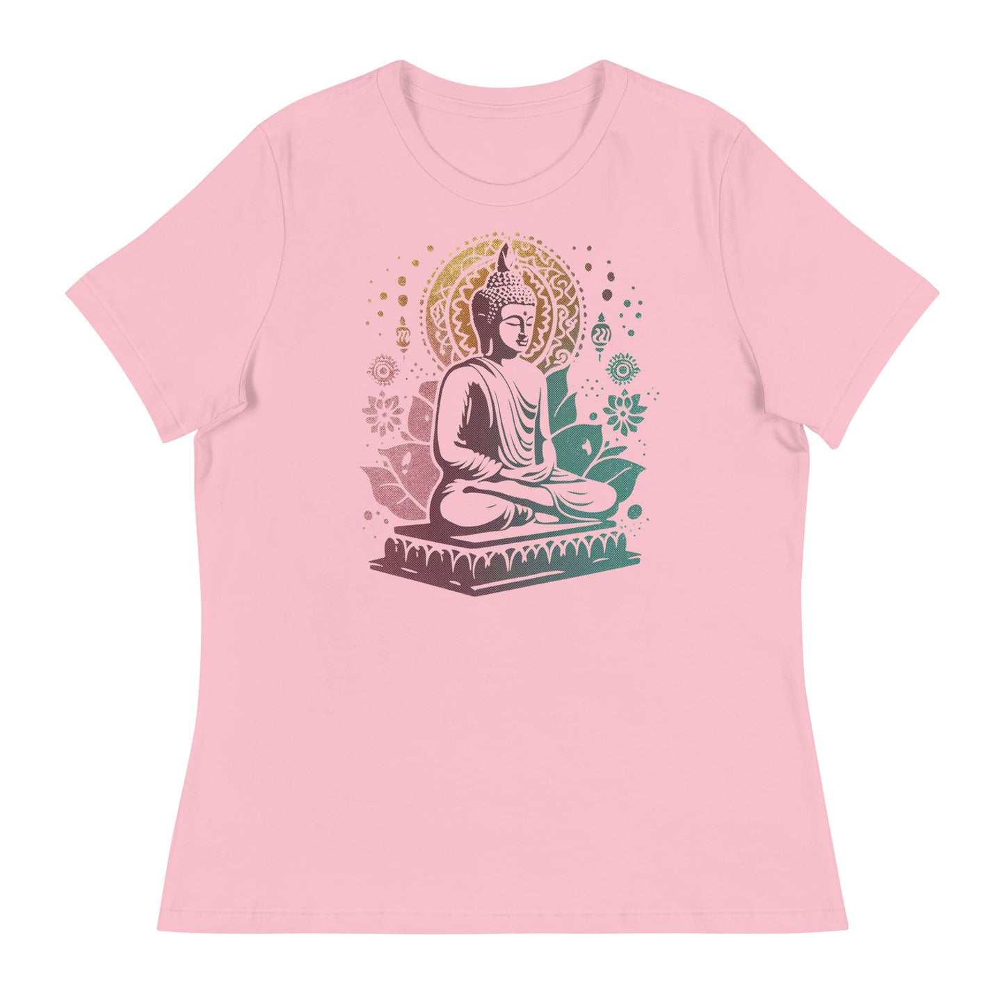 Buddha Under the Stars Women's Graphic Tee in Pink.