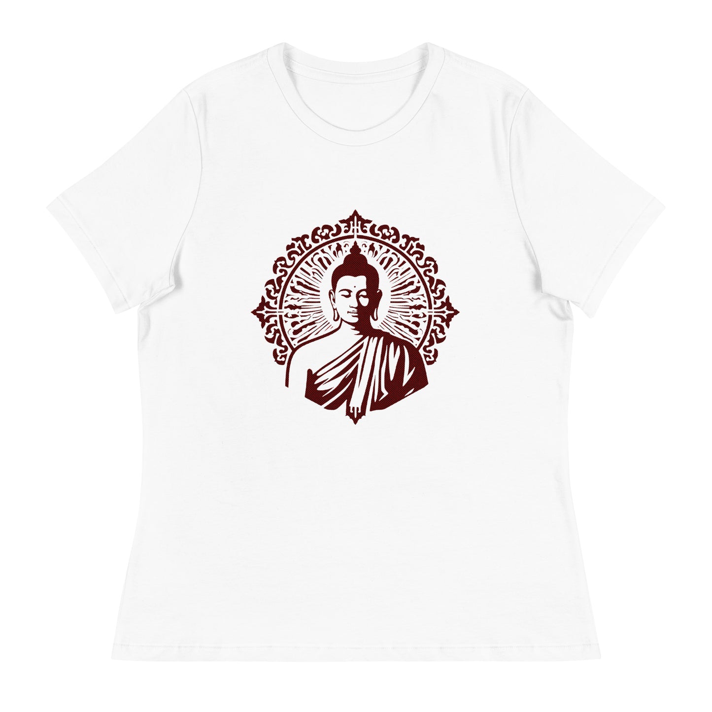 Buddha Haltone Women's Graphic Tee in White.