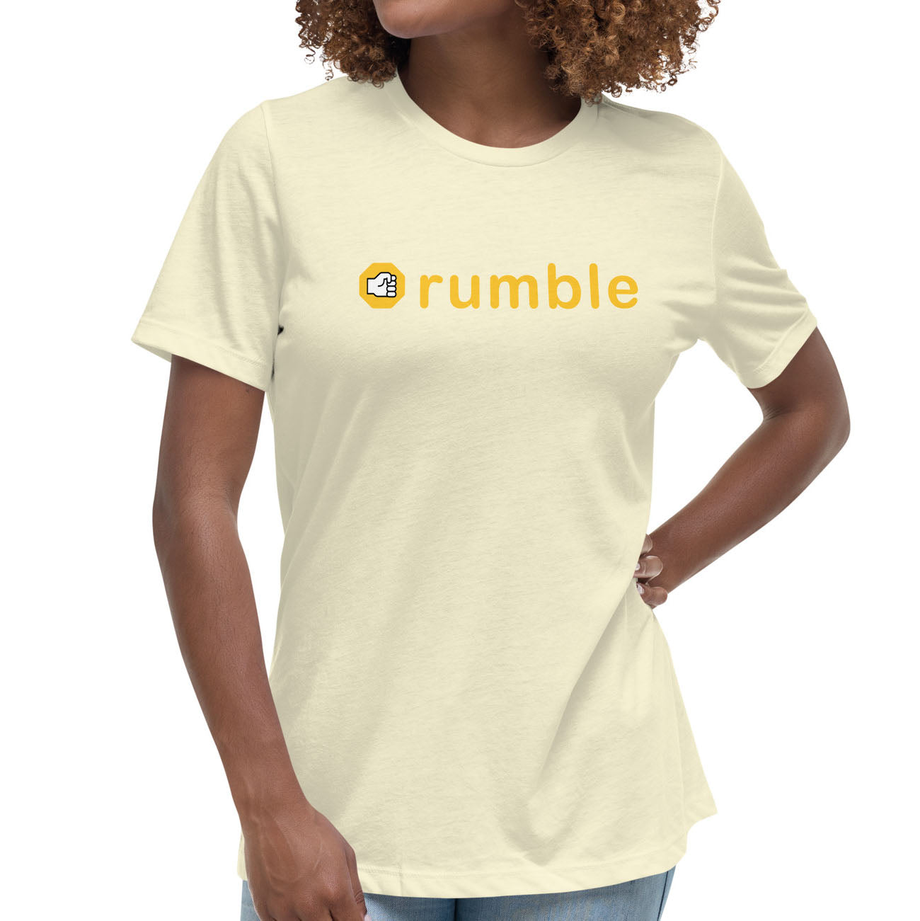 Rumble Women's Graphic Tee in Citron.