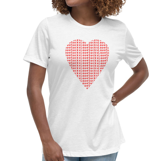 Love Sucks Women's Graphic Tee in White.