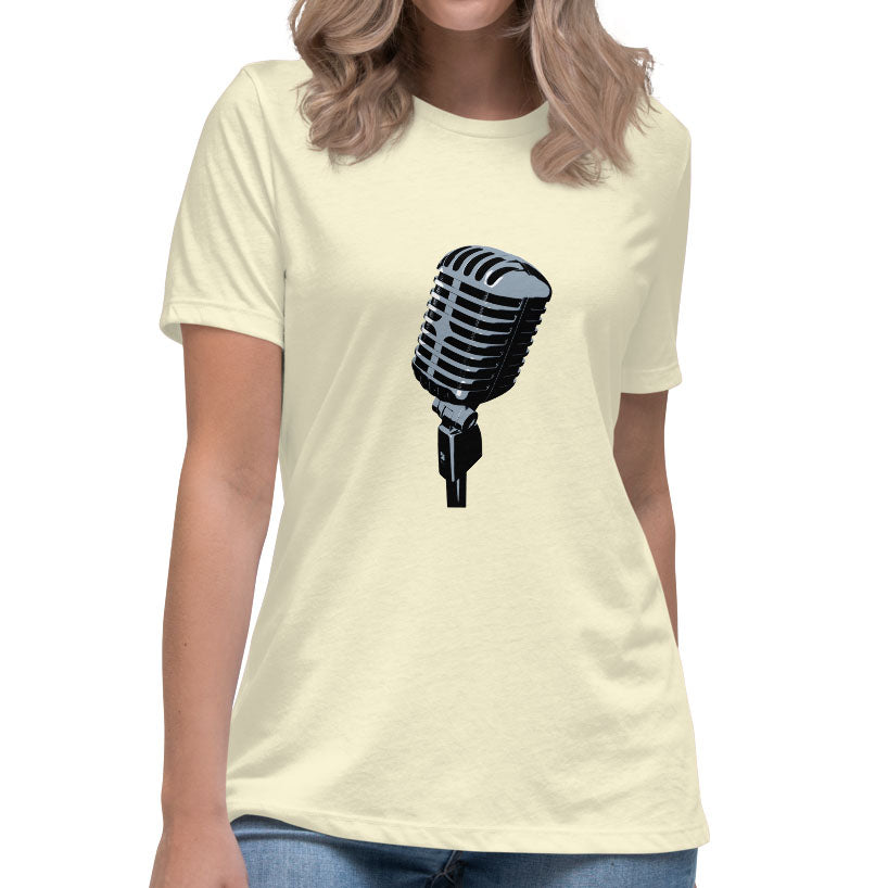 Microphone Women's Graphic Tee in Citron.