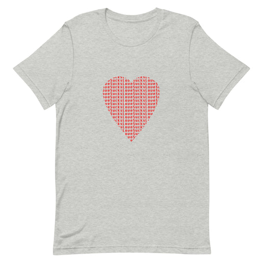 Love Sucks Graphic Tee in Athletic Heather.