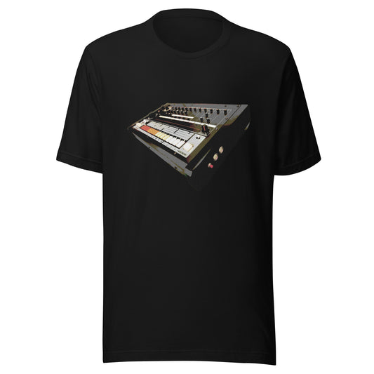 Drum Machine Graphic Tee in Black.