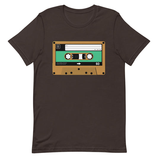 Cassette Tape Graphic Tee in Brown.