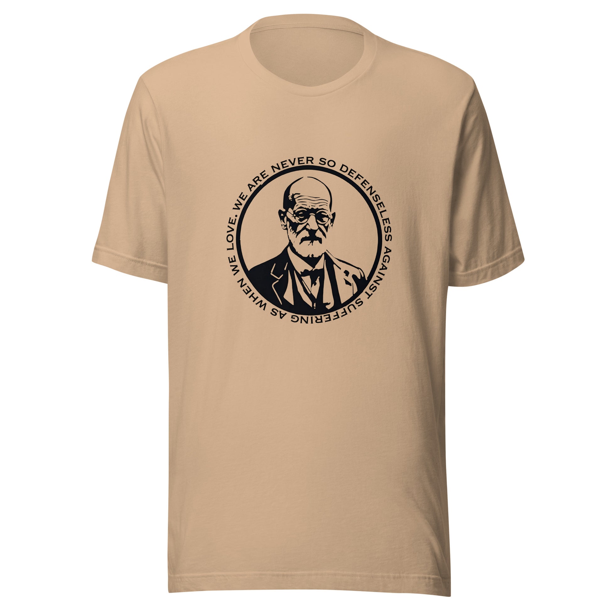 Sigmund Freud Graphic Tee in Tan.