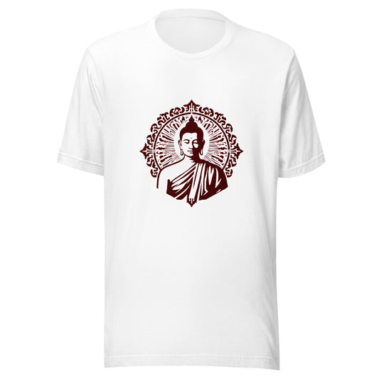 Buddha Halftone Graphic Tee in White.