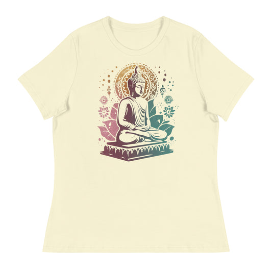 Buddha Under the Stars Women's Graphic Tee in Citron.