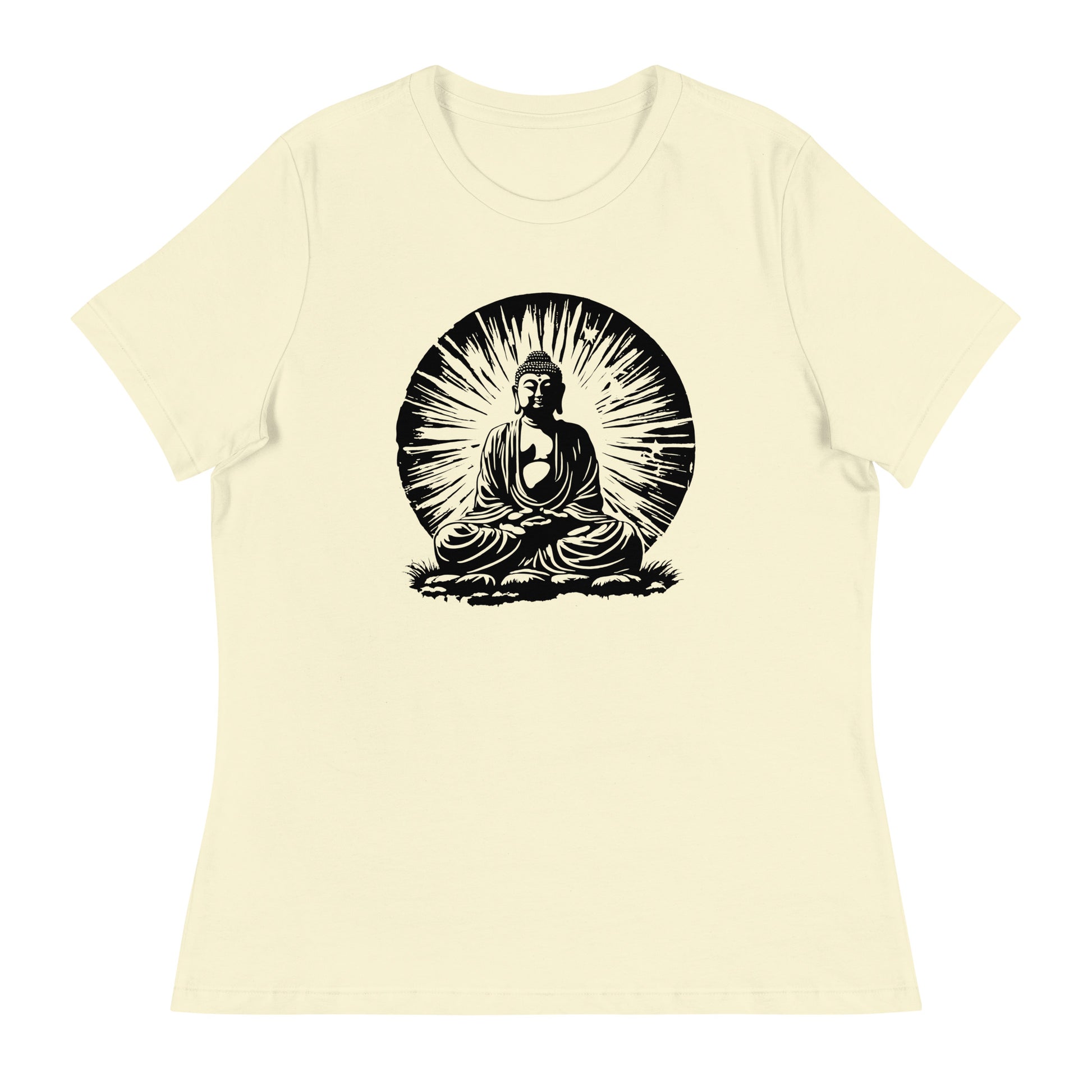 Buddha in the Sun Women's Graphic Tee in Citron.