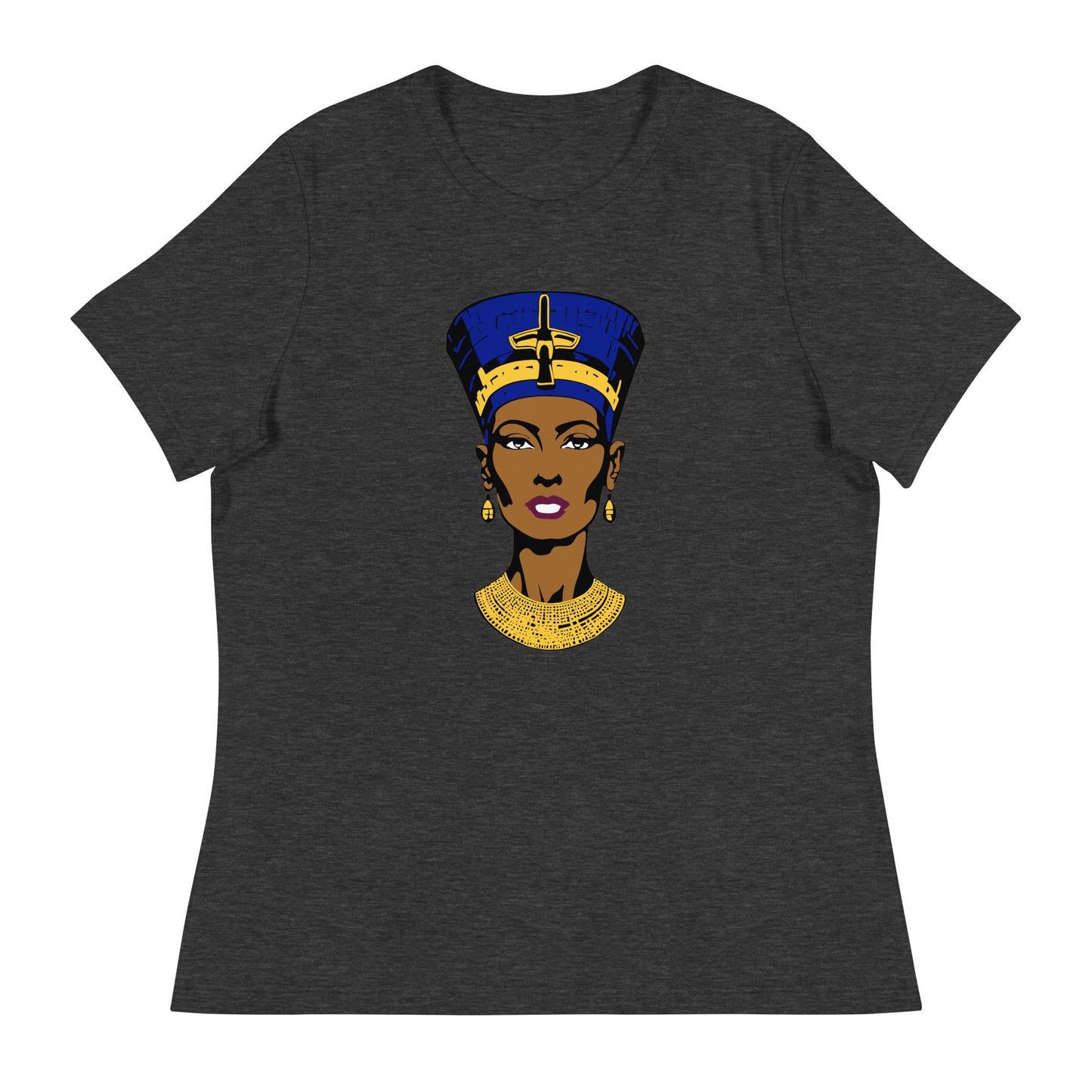 Nefertiti Women's Graphic Tee in Dark Grey Heather.