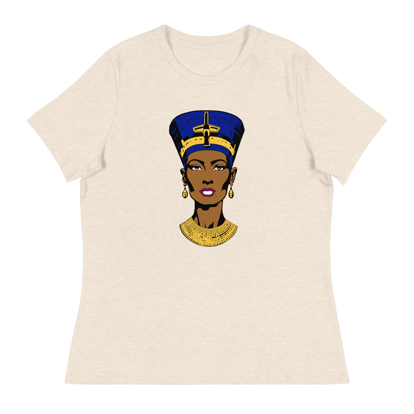 Nefertiti Women's Graphic Tee in Heather Prism Natural.