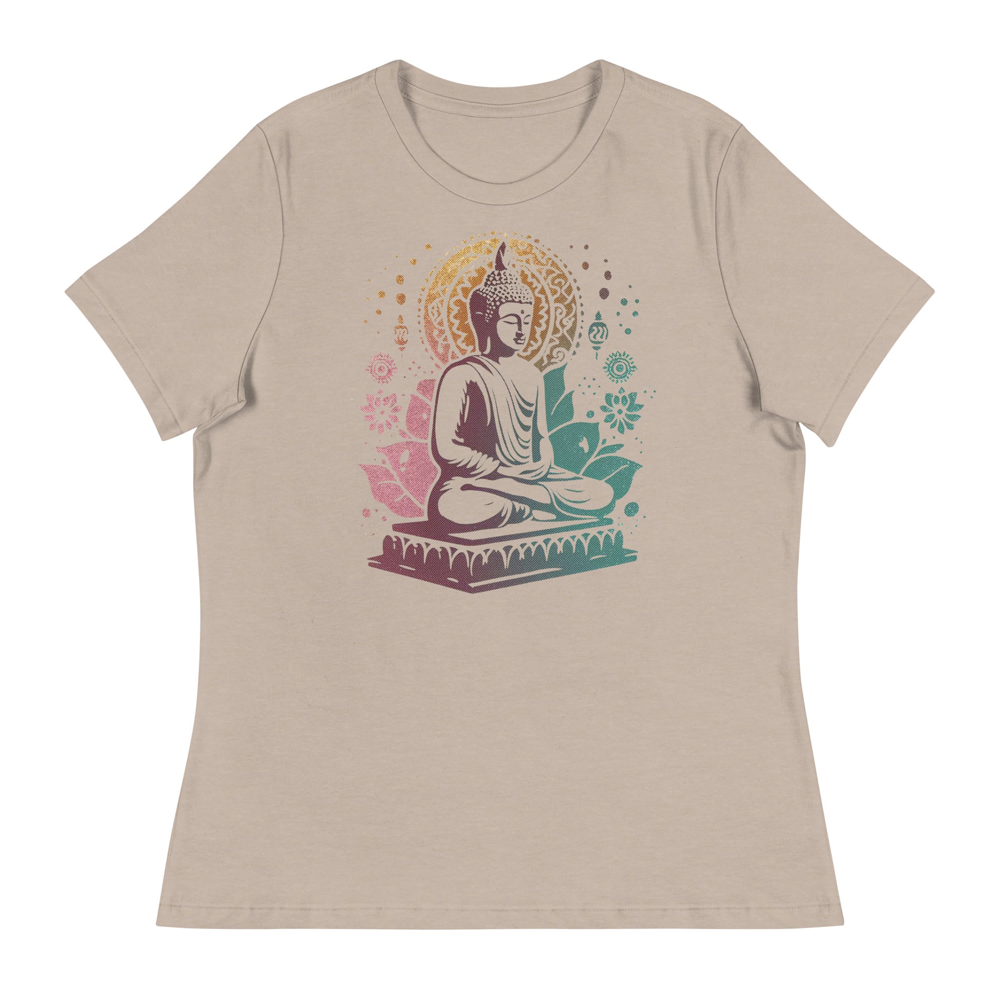 Buddha Under the Stars Women's Graphic Tee in Stone.