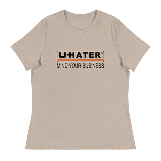 UHATER Women's Graphic Tee in Heather Stone.