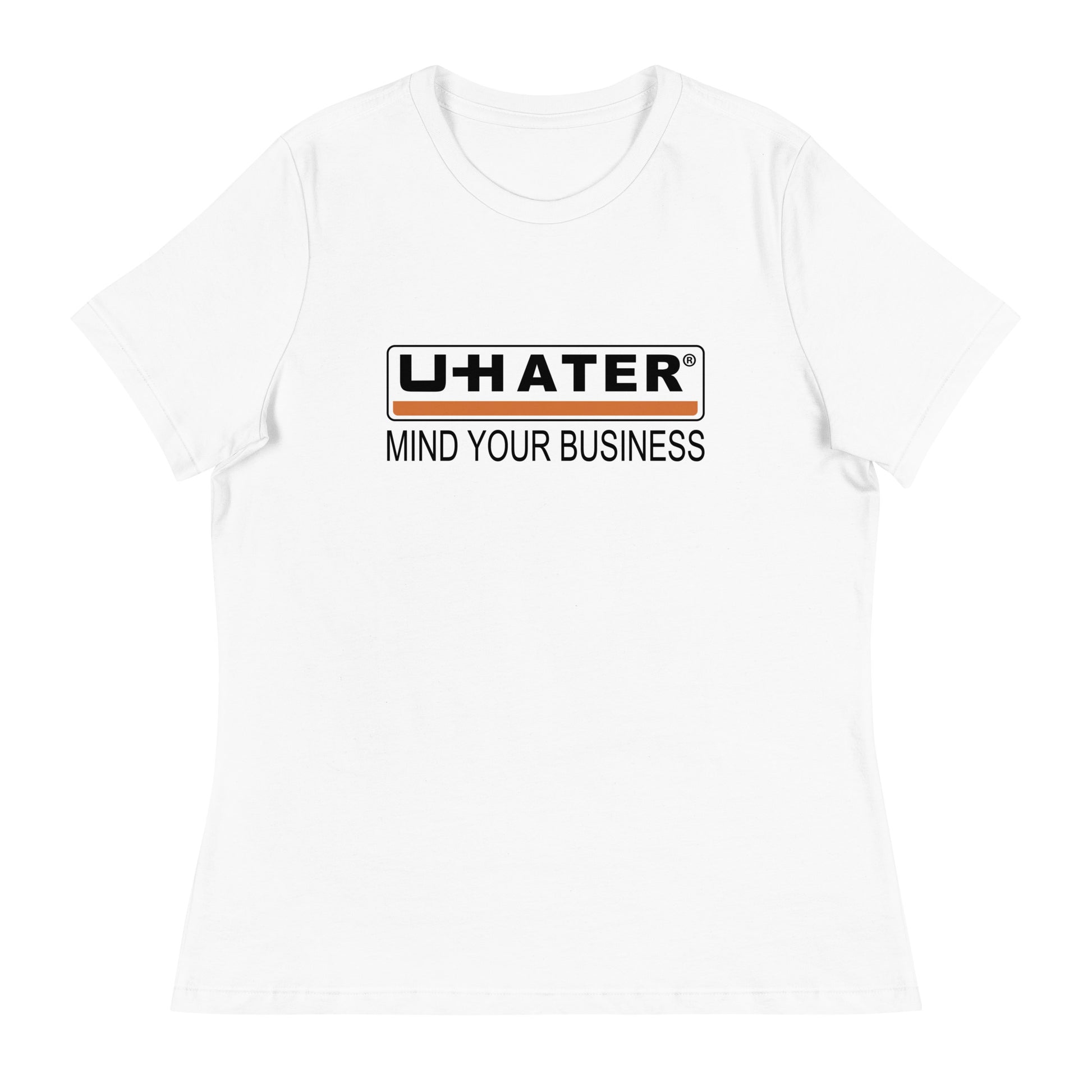 UHATER Women's Graphic Tee in White.